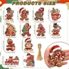 Decoraciones Navideñas de Madera de 24 Piezas Transfronterizas Hombre de Jengibre Adornos Navideños de Madera Colgantes Decoración para Fiesta en Casa y Jardín
