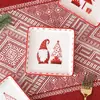 Plato y Juego de Cubiertos de Papá Noel Cosido Estilo Ins Nórdico, Plato Cerámico Estilo Occidental con Relieve para Condimentos, Forma Cuadrada Vintage