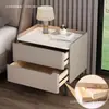 Mesita de Noche de Madera Maciza Hogar Multifuncional Dormitorio Moderno Simple Gabinete de Mesita de Noche Nuevo Gabinete de Almacenamiento de Placa de Roca Simple Moderno