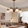 Lustre vintage francês para sala de estar, luz principal preta floral estilo creme de meados do século, lâmpada de ferro criativa e elegante para quarto e sala de jantar