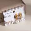 Pendientes Exquisitos de Acero Inoxidable Estilo Francés de Lujo Ligero con Perlas y Círculos de Circonita para Uso Diario de Mujer, Venta al por Mayor desde Fabricante