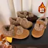 Zapatos Birkenstock Planos Retro para Mujer 2026 Nuevo Estilo Invierno Más Terciopelo Cálidos Botas de Nieve Zapatos de Piel sin Cordones