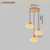 Lámpara de araña estilo medieval para restaurante, tres cabezales, simple, moderna, creativa, estilo crema, nórdica, mesa de comedor de madera maciza, barra, lámpara de araña estilo japonés
