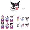 Decorações de Festa de Aniversário Temáticas da Kuromi em Estoque Balão Prato de Papel Toalha Bandeira Conjunto de Toppers para Cupcake