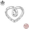 Aifule original cuentas rosas en forma de corazón plata esterlina s925 en forma de corazón cuentas sueltas simples cuentas para hacer joyas diy accesorios