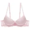 Conjunto de sujetador de encaje sexy transfronterizo europeo y americano para pechos pequeños para que parezcan más grandes, con efecto push-up, talla grande y soporte lateral para el pecho