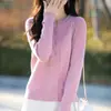 Cross2026 Outono Novo Cardigan de Tricô Feminino Gola Redonda Decote Embelezado com Strass Suéter de Manga Longa Solto Casaco Solto
