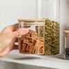 Frasco de Vidrio Sellado con Tapa de Bambú Tarro para Té Hierba Medicinal Té Aromático Fruta Seca Tarro de Almacenamiento de Snacks Botella de Almacenamiento para Cocina Tamaño Grande