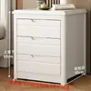 Mesita de noche de madera maciza, estilo chino, diseño simple y moderno, adecuada para dormitorios, con espacio de almacenamiento, un simple gabinete de 3 niveles para la mesita de noche