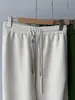 Pantalones deportivos casuales de pierna ancha con cordón de color contrastante ~ Caída natural, costura doble, cintura alta, corte tridimensional