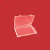 1.8 Caixa retangular de alta transparência com gancho, caixa plástica para papelaria DIY, caixa de armazenamento transparente com acessórios de trava, caixa plana