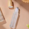 Botella de vidrio con bola rodante esmerilada, con tapa de veta de madera de 10 ml, botella de aceite esencial, botella de bola rodante de 5 ml y 10 ml, botella de viaje para cosméticos, botella separada.