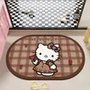 Alfombrilla de Piso de Barro de Diatomeas de Dibujos Animados Hello Kitty para Entrada, Alfombrilla Resistente a la Suciedad y al Desgaste, Alfombrilla Antideslizante de Secado Rápido Absorbente de Agua para Baño