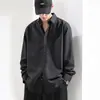 Camisa de Seda de Hielo Otoño 2025 para Hombre Manga Larga Blanca Casual Holgada Talla Grande Caída Sensación de Alta Gama Camisa de Pulgada Delgada