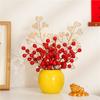 Fruta roja fruta rica flor artificial en maceta sala de estar comedor mobiliario ramo Año Nuevo festivo decoraciones para el hogar