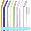 Nuevo Juego de Popotes de Vidrio Borosilicatado de Colores Reutilizables Aptos para Lavavajillas Popotes Resistentes a Altas Temperaturas