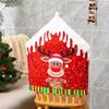 Nueva funda de silla con estampado navideño, diseño de dibujos animados de anciano, muñeco de nieve, palillos, decoración de mesa de hotel y hogar.