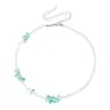 Joyería Transfronteriza Europea y Americana Bohemia Cuentas de Arroz Blancas Cuentas de Cristal de Imitación Azul Collar de Empalme con Cuentas Collar Versátil para Mujer