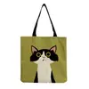 Directo de fábrica estilo coreano bolso de hombro práctico de dibujos animados moda versátil bolsa de mano lindo gato estampado bolsa de compras
