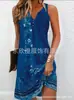 Verano 2023 Europa y Estados Unidos transfronterizo Amazon estación independiente wish exportación de comercio exterior explosiones vestido casual sin mangas con estampado