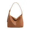 Bolso de Hombro Tejido de Cuero Suave Estilo Coreano Estilo Ins para Mujer 2026 Verano Nuevo Bolso de Mano Simple para el Uso Diario Moderno