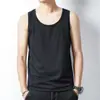 Camiseta sin mangas de seda helada de verano, nuevo modelo 2026, chaleco deportivo casual versátil de color liso para hombre
