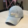 Boné de Baseball Unissex Cor Viva Estilo Coreano Bordado 3D com Letras Bonitas Acabamento Desgastado Aba Larga Afina o Rosto Boné Bico de Pato