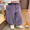 Pantalones Deportivos Casuales con Forro de Felpa para Niñas Estilo Otoño e Invierno Ropa Gruesa de Invierno de Felpa Oly para Bebés Pantalones Deportivos Cálidos para el Jardín de Infancia