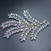 Moda Europea y Americana Cinta Estéreo con Dorso de Diamantes en Forma de Hoja Decoración de Vestido de Boda Accesorios DIY