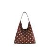 Bolsa tote coreana casual e estilosa de bolinhas de grande capacidade para mulheres 2026 nova bolsa pequena vintage da moda para ombro ou axila