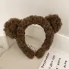 Faixa de cabeça fofa com orelhas de panda para lavar o rosto, faixa de cabeça de pelúcia de desenho animado com coroa alta para mulheres, faixa para maquiagem e lavar o cabelo, acessório de cabelo