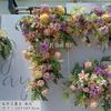 Nova fileira de flores de casamento Mori flor de chão roxa flor verde de casamento decoração de flor verde branca flor de guia de caminho adereços de flor artificial