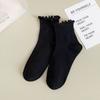 Calcetines para Mujer Calcetines de Encaje Japonés Hasta la Pantorrilla Versátiles Color Sólido Calcetines con Volantes para Mujer Primavera Nuevos Calcetines Zhuji Venta al por Mayor
