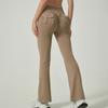 Pantalones de Yoga Europeos y Americanos Transfronterizos para Mujer Cadera de Durazno Micro Secado Rápido Pantalones de Running para Deporte y Fitness Bolsillo Pantalones de Yoga Campana