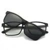 Gafas de sol geniales con montura para graduación, Gafas de sol polarizadas retro unisex, Coloridas 1 con juego de 5 clips magnéticos de moda