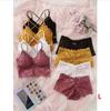 Conjunto de Sujetador Francés Transfronterizo, Espalda Femenina y Hermosa, Encaje Hueco, Sin Aros, Conjunto de Dos Piezas de Ropa Interior