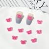 Adornos luminosos de oso para uñas, lote mixto de goteo de aceite, lindos accesorios de resina de dibujos animados, decoraciones DIY para uñas y pendientes