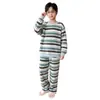 Pijama de inverno para meninos, forrado com fleece, estilo outono/inverno, para crianças mais velhas, fleece coral, flanela espessa para meninos e adolescentes