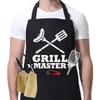 Exclusivo Transfronterizo Delantal de Chef para Barbacoa para Hombre Negro con Texto Divertido y Bolsillo Ajustable Impermeable