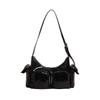 2025 Nuevo Bolso de Hombro Casual Elegante de Doble Bolsillo para Otoño e Invierno Bolso Cruzado de Moda para el Brazo Bolso de Nicho para Mujer