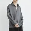 Camisas para Hombre, Verano Casual Sin Planchar Estilo Hong Kong Chaquetas para Hombre, Camisas Holgadas Estilo Abstemio, Tops de Manga Larga de Moda para Hombre