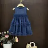 Vestido de Menina Verão Novo Estilo 2026 Vestido Princesa de Verão Moda para Menininha Sem Mangas Vestido Bolo Vestido