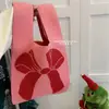 Bolsa de tricô bolsa de presente bolsa de presente atacado bolsa tote bolsa de lã lancheira bolsa portátil flores ins estilo fofo