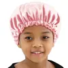 Touca de Dormir Elástica Infantil Dupla Camada Cetim Cor Doce Cuidado com o Cabelo Touca E-commerce Transfronteiriço Fornecimento Transfronteiriço Touca de Puxar