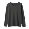 Nuevo suéter de punto 100% algodón puro para mujer, estilo otoño e invierno, cuello redondo con borde enrollado, estilo coreano, corte holgado, adelgazante, suéter base color café