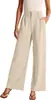 En Stock 2024 Amazon Viaje Transfronterizo Drapado Adelgazante Bolsillo Real Cintura Alta Pierna Ancha Pantalones de Vestir para Mujer de Comercio Exterior