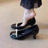 Versión de Piel de Oveja de Zapatos Retro de Piel Genuina para Mujer con Punta Cuadrada, Lazo y Boca Baja, Zapatos Elegantes y Versátiles de Tacón Alto con Suelas Suaves, Zapatos Mary Jane