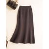 Falda Midi de Punto con Cola de Pez para Mujer 2025 Otoño e Invierno Nuevo Estilo Look Adelgazante de Alta Gama Falda de Un Paso Ajustada a las Caderas