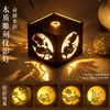 Luz de Noche Hecha a Mano Kit de Materiales DIY Lámpara de Proyección con Talla de Madera Adorno de Escritorio Artesanías Regalos para Team Building de Equipo