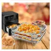 Acessórios para Air Fryer de Aço Inoxidável 304, Grade de Malha Multicamada Espessada, Rack de Armazenamento Destacável, Cesta de Fritura de Aço Inoxidável Transfronteiriça